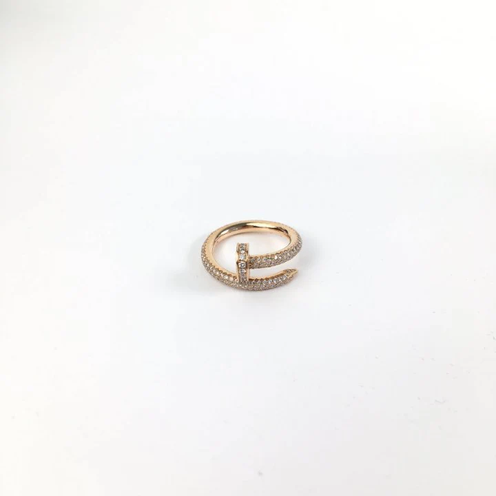 Cartier Classic Model Juste Un Clou Full Paved Ring Sz 49 - Image 4