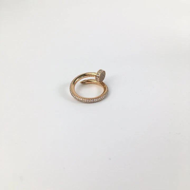 Cartier Classic Model Juste Un Clou Full Paved Ring Sz 49 - Image 5