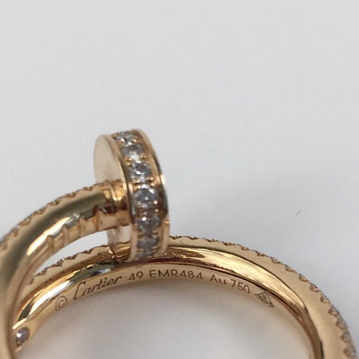 Cartier Classic Model Juste Un Clou Full Paved Ring Sz 49 - Image 6
