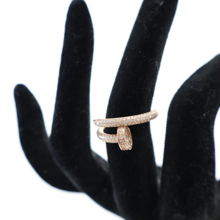 Cartier Classic Model Juste Un Clou Full Paved Ring Sz 49 - Image 9