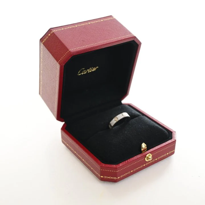 Cartier Small Model Diamond Pave Love Ring Sz 50 - Image 2