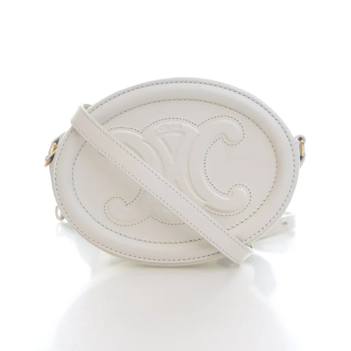 Celine Calfskin Triomphe Oval Cuir Bag