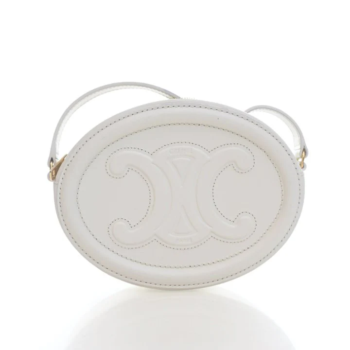 Celine Calfskin Triomphe Oval Cuir Bag - Image 10
