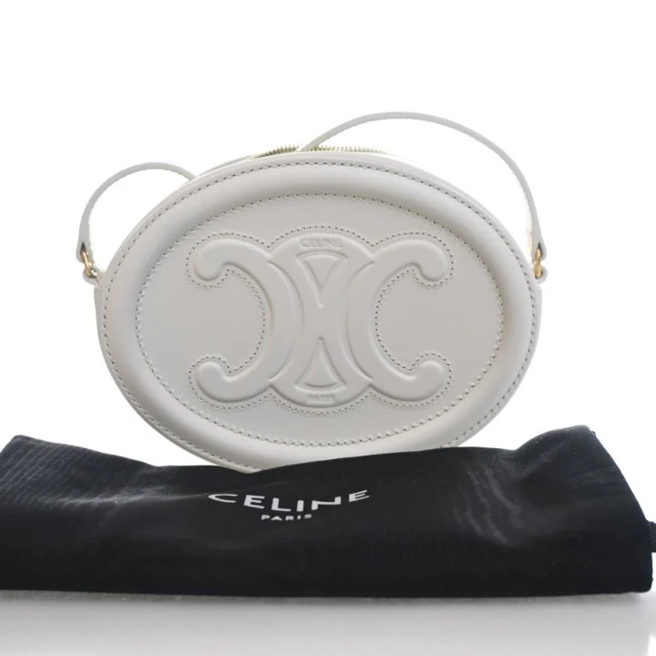 Celine Calfskin Triomphe Oval Cuir Bag - Image 17