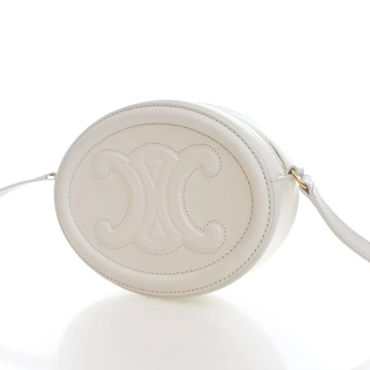 Celine Calfskin Triomphe Oval Cuir Bag - Image 3