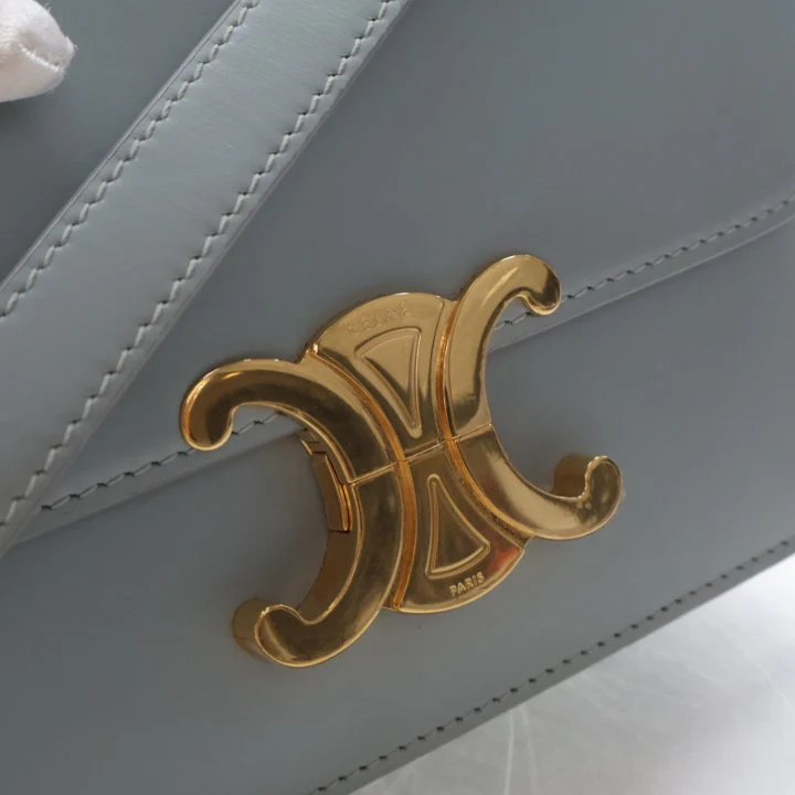 Celine Teen Calfskin Triomphe Flap Bag - Image 4