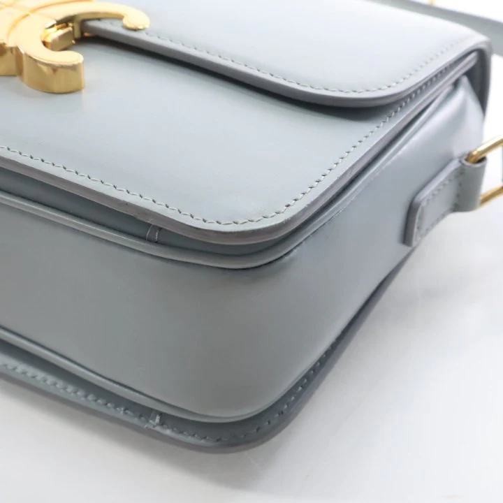 Celine Teen Calfskin Triomphe Flap Bag - Image 9