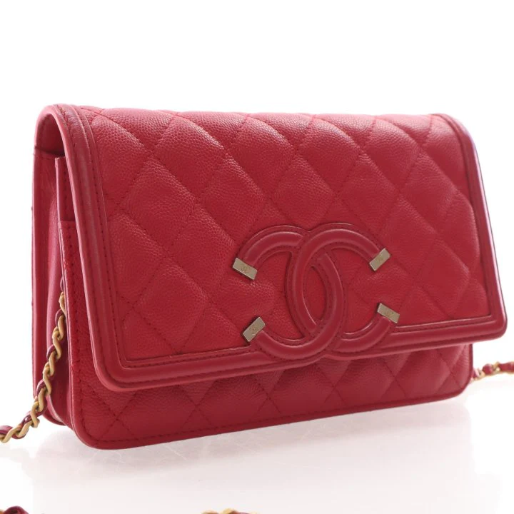 Chanel Caviar Filigree Wallet On Chain (WOC) - Image 2
