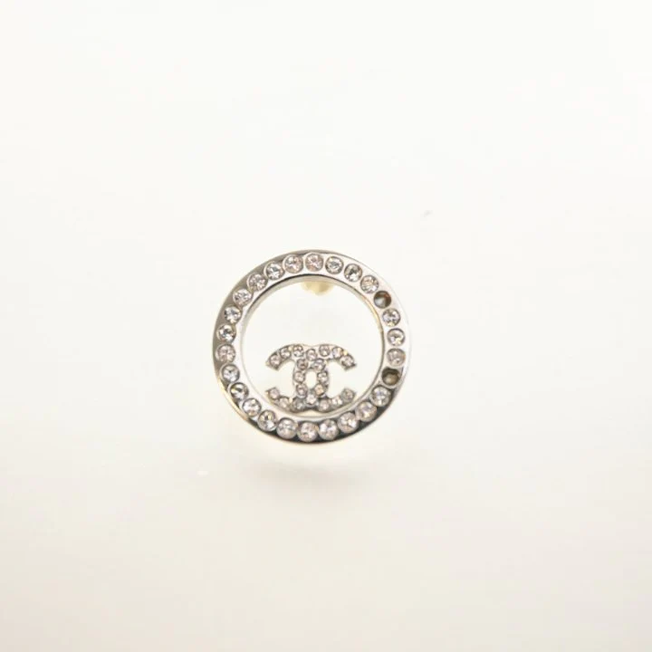 Chanel CC Round Crystal Earrings - Image 8