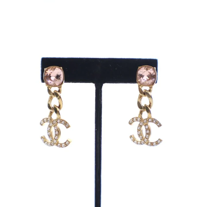 Chanel Crystal CC Drop Earrings - Image 2