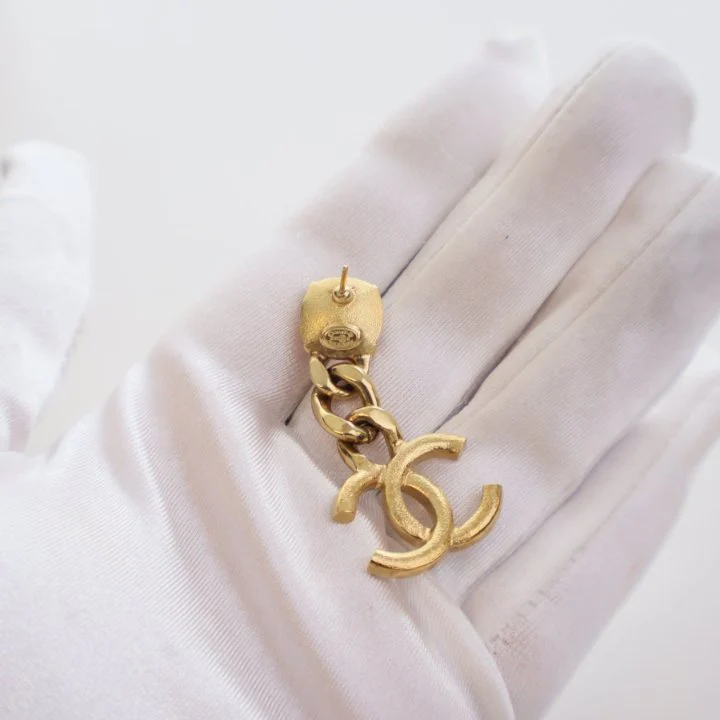 Chanel Crystal CC Drop Earrings - Image 7
