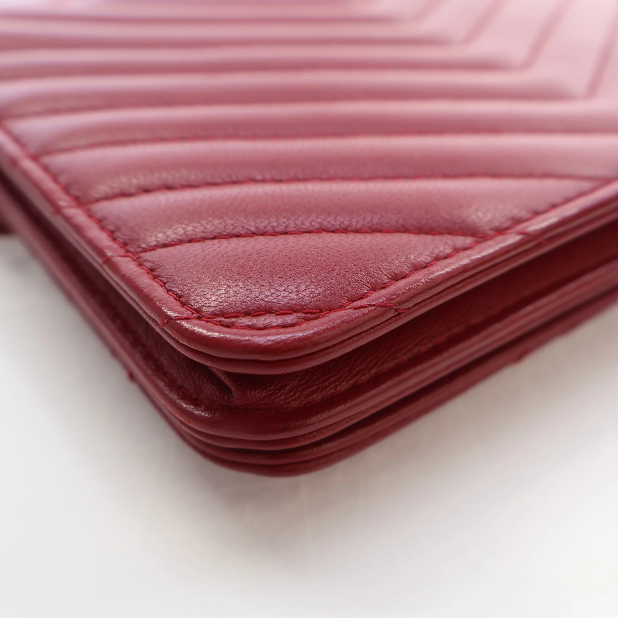 Chanel Lambskin Chevron Wallet on Chain - Image 12