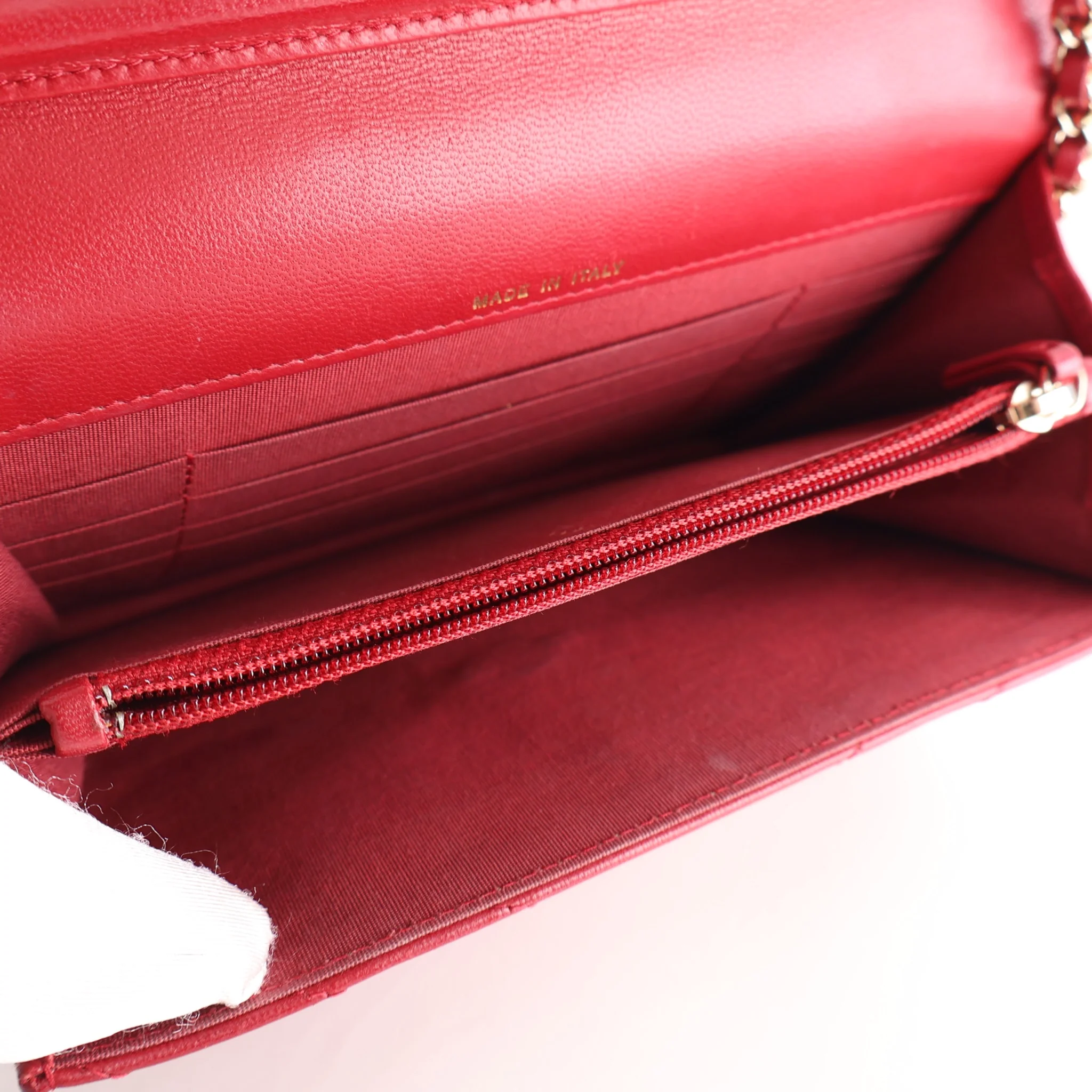 Chanel Lambskin Chevron Wallet on Chain - Image 15