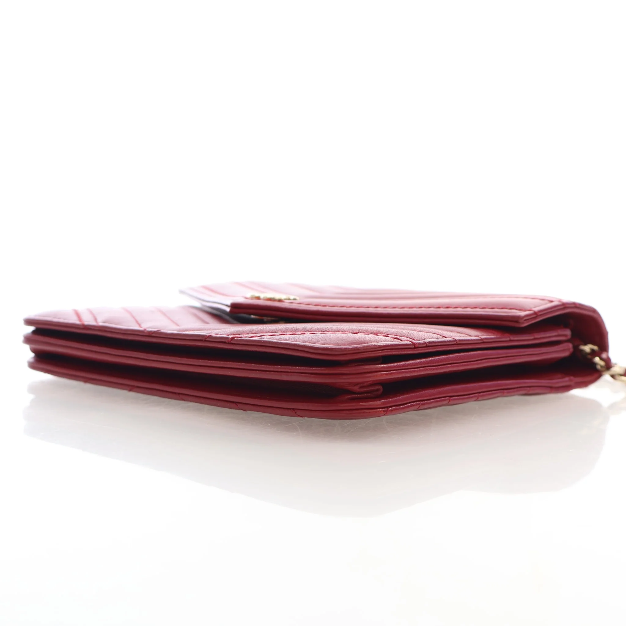 Chanel Lambskin Chevron Wallet on Chain - Image 7