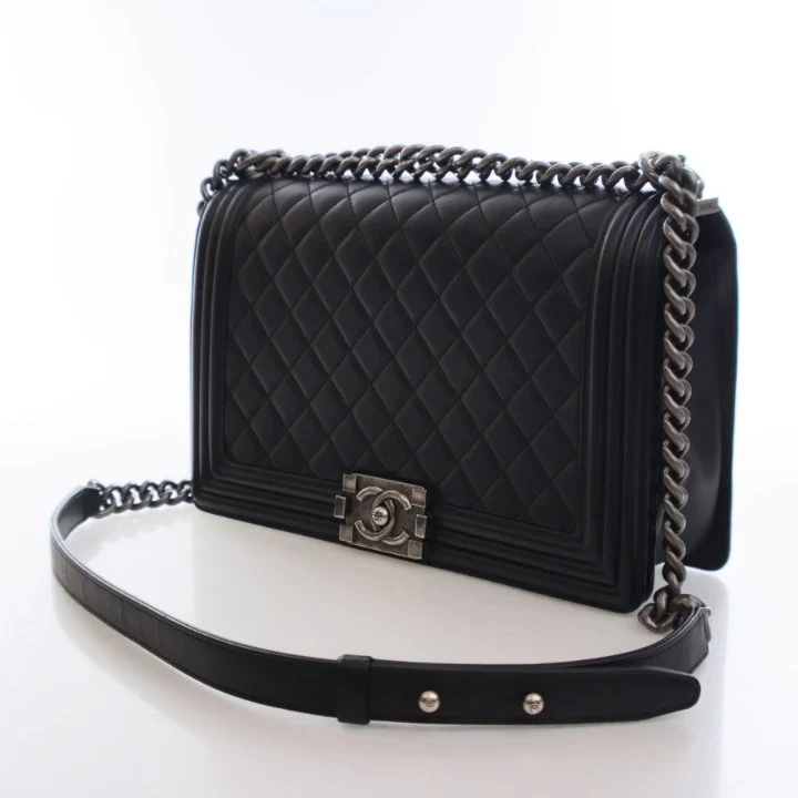 Chanel Large Lambskin Boy Bag - Image 3