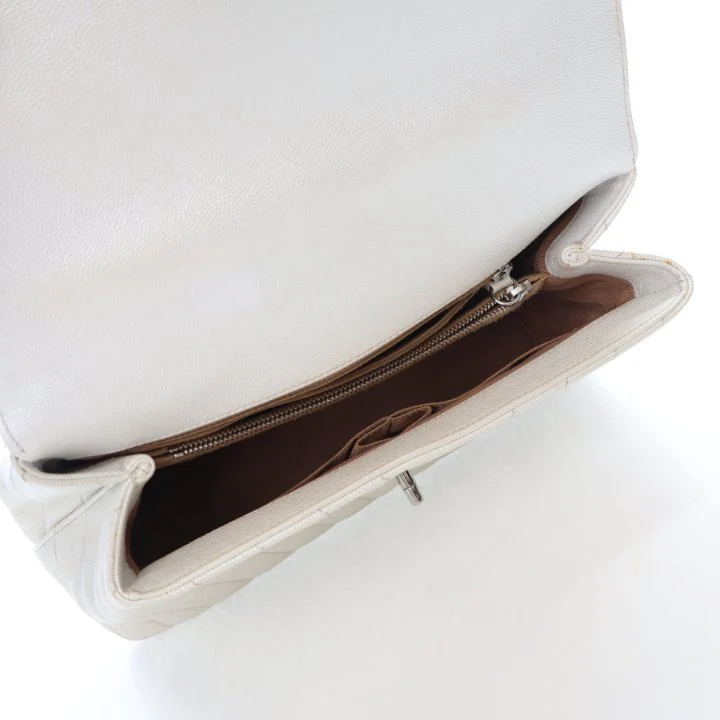 Chanel Medium Chevron Caviar Coco Handle Flap Bag - Image 13