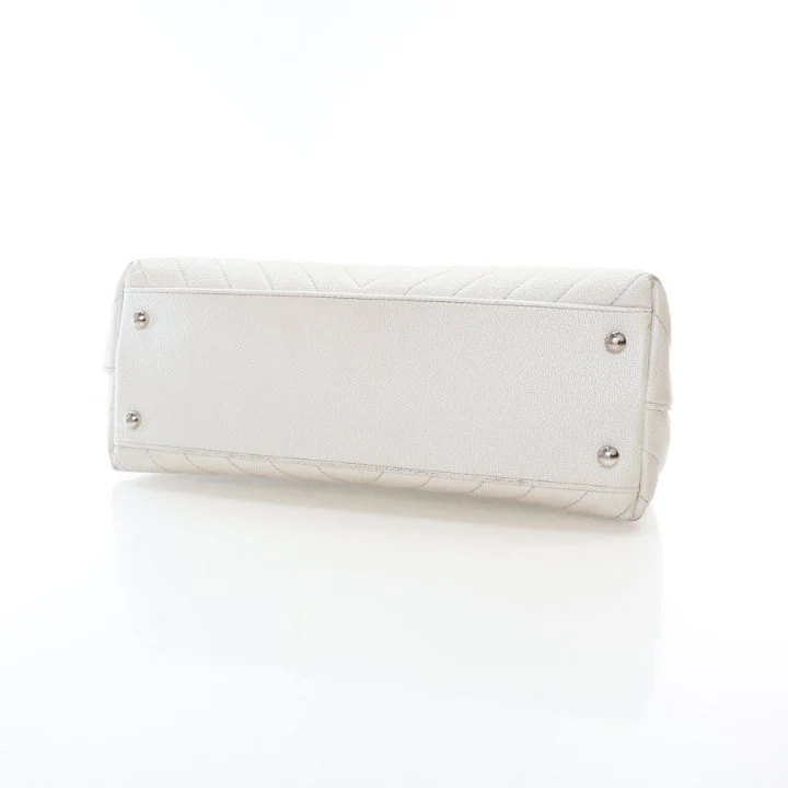 Chanel Medium Chevron Caviar Coco Handle Flap Bag - Image 7