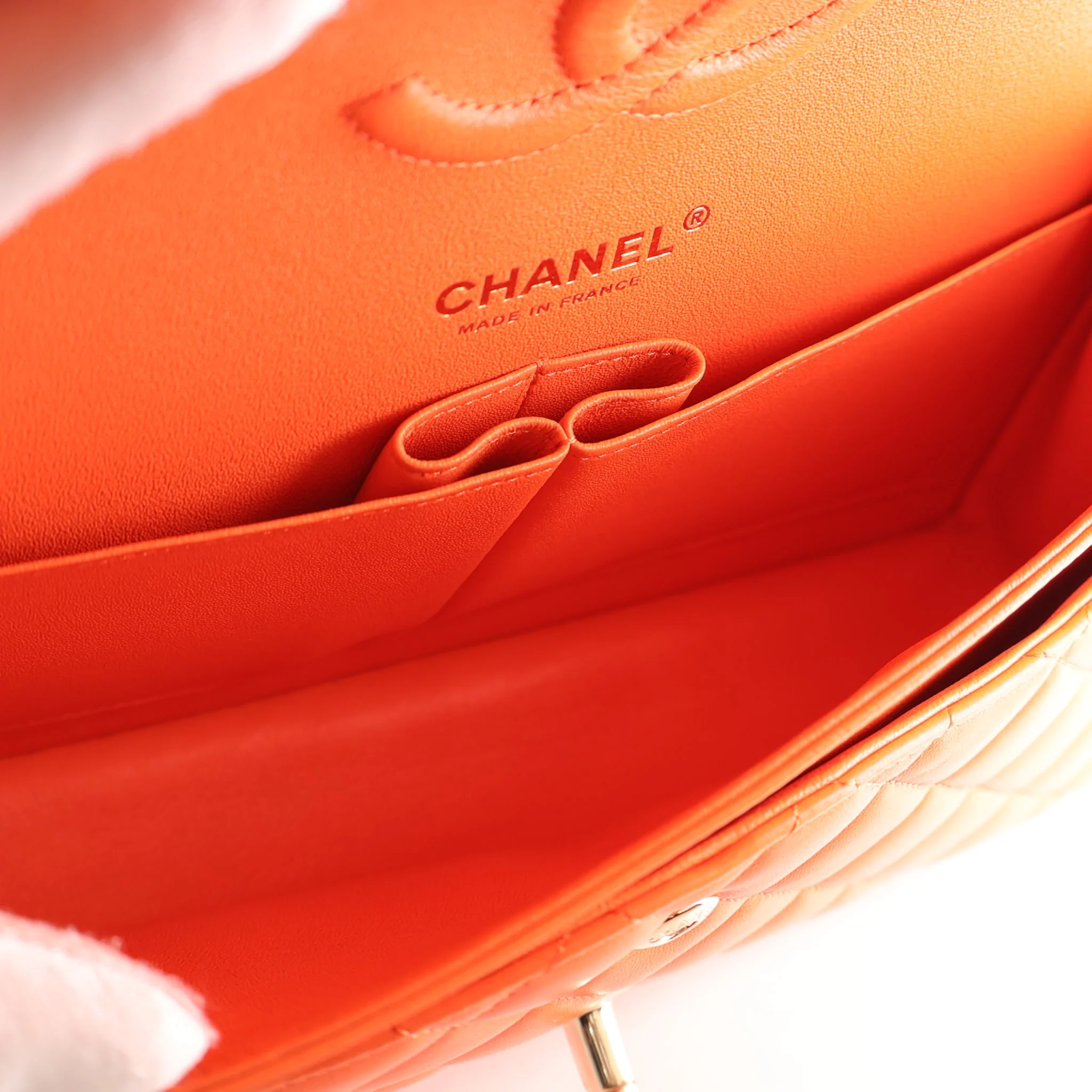 Chanel Medium Lambskin Classic Double Flap Bag - Image 14