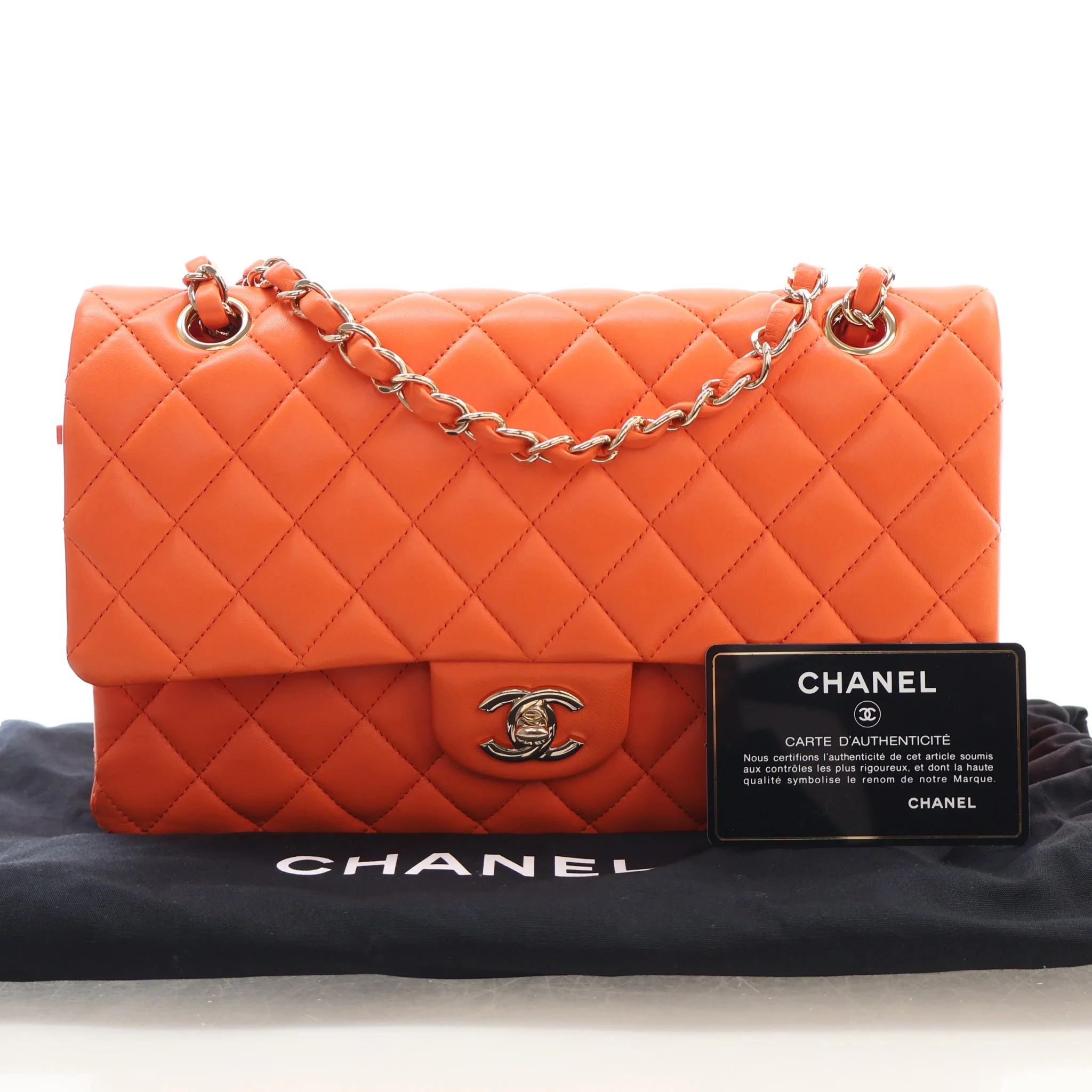 Chanel Medium Lambskin Classic Double Flap Bag - Image 16