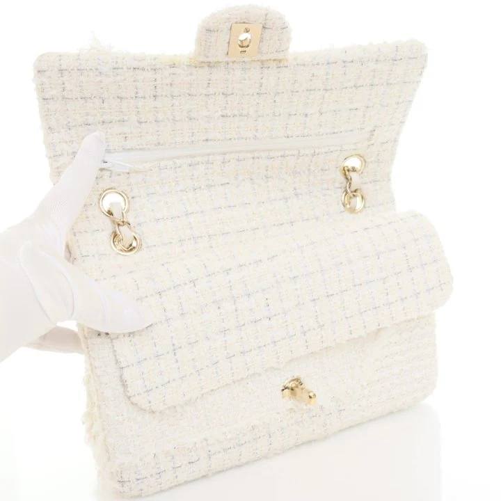 Chanel Medium Tweed Double Classic Flap Bag - Image 12