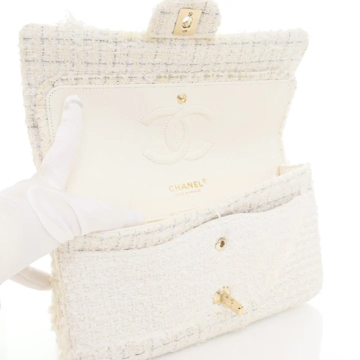 Chanel Medium Tweed Double Classic Flap Bag - Image 13