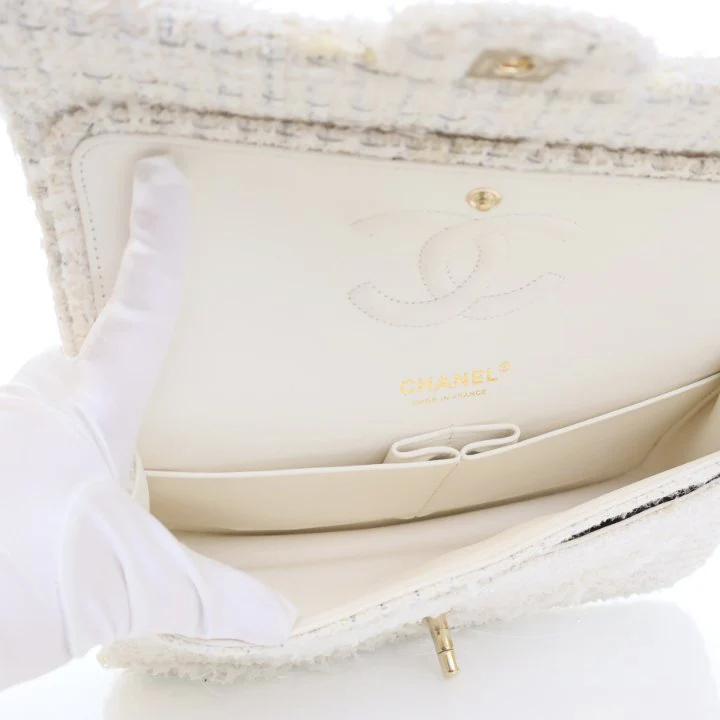 Chanel Medium Tweed Double Classic Flap Bag - Image 14