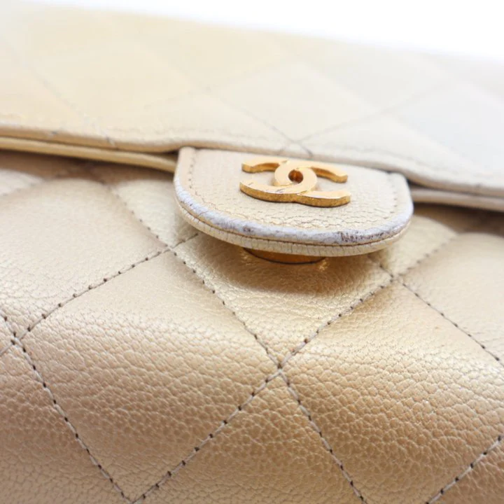 Chanel Metallic Lambskin Phone Holder Wallet On Chain (WOC) - Image 15