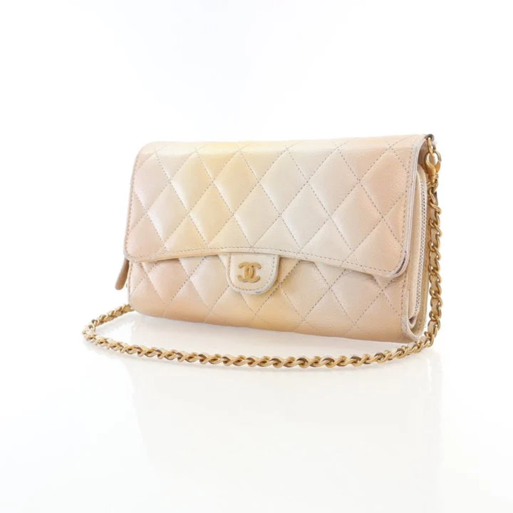 Chanel Metallic Lambskin Phone Holder Wallet On Chain (WOC) - Image 3