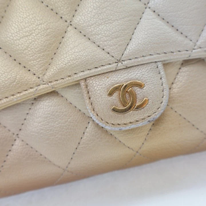 Chanel Metallic Lambskin Phone Holder Wallet On Chain (WOC) - Image 4