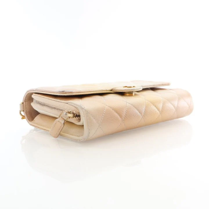 Chanel Metallic Lambskin Phone Holder Wallet On Chain (WOC) - Image 5