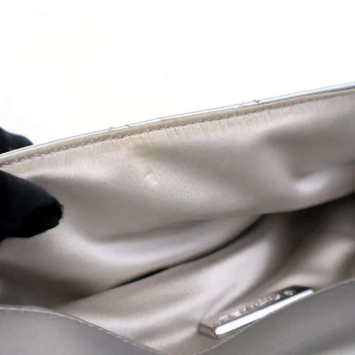 Chanel Metallic Patent Metal Handle Clutch - Image 18