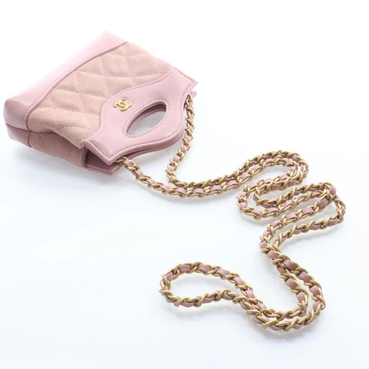 Chanel Micro Suede Shiny Calfskin Quilted 31 Shopping Bag - Image 10