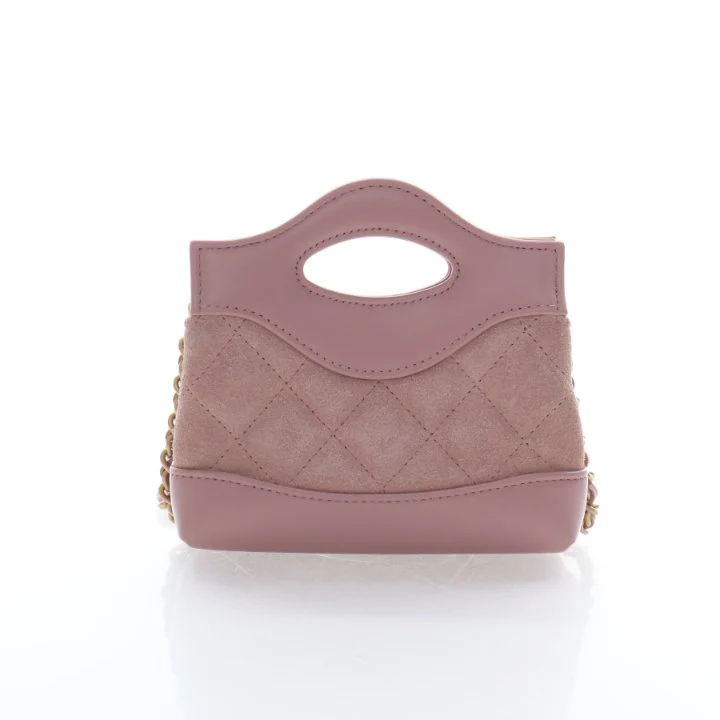 Chanel Micro Suede Shiny Calfskin Quilted 31 Shopping Bag - Image 11