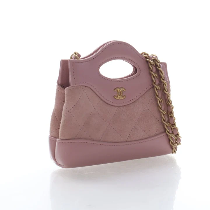 Chanel Micro Suede Shiny Calfskin Quilted 31 Shopping Bag - Image 2