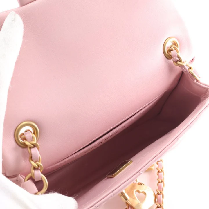 Chanel Mini Calfskin Sweetheart Chain Flap Bag - Image 15