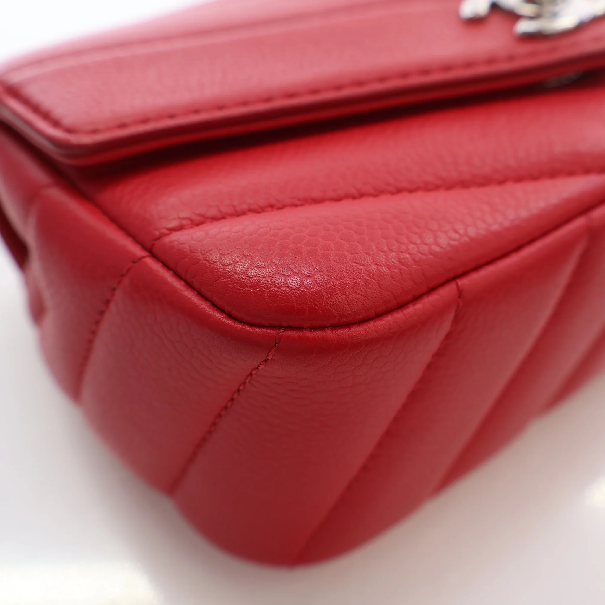 Chanel Mini Caviar Chevron Single Flap Bag - Image 6