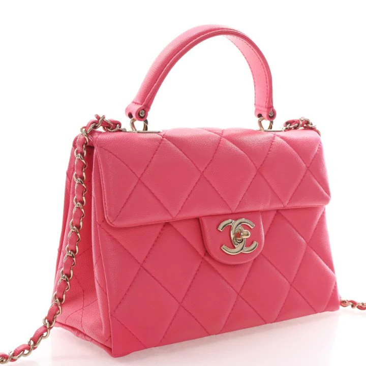 Chanel Mini Caviar Retro Twist Top Handle Flap Bag - Image 2