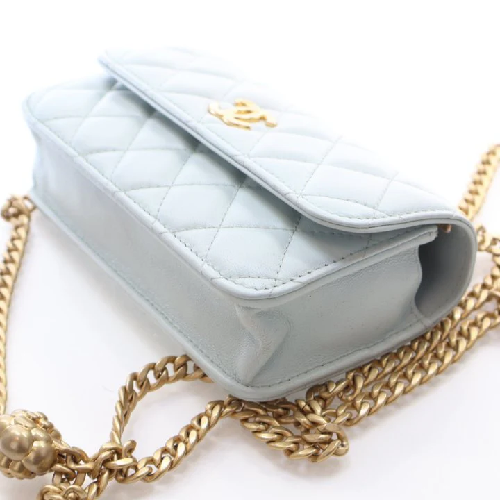 Chanel Mini Lambskin Camellia Crush Clutch With Chain - Image 8
