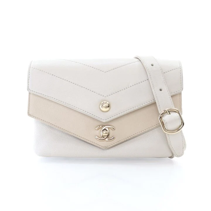 Chanel Mini Lambskin Chevron Double Waist Bag