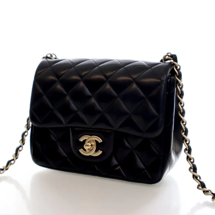 Chanel Mini Lambskin Square Classic Flap Bag - Image 3