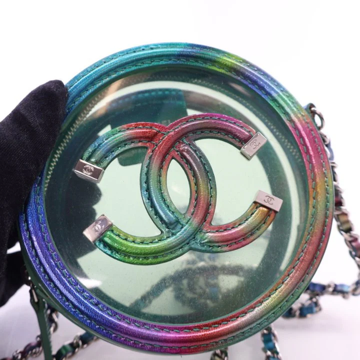 Chanel Multicolor PVC Round Filigree Clutch With Chain - Image 4