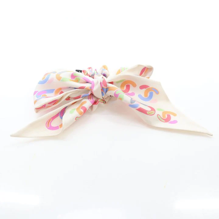 Chanel Multicolor Silk Twill Hair Tie - Image 2