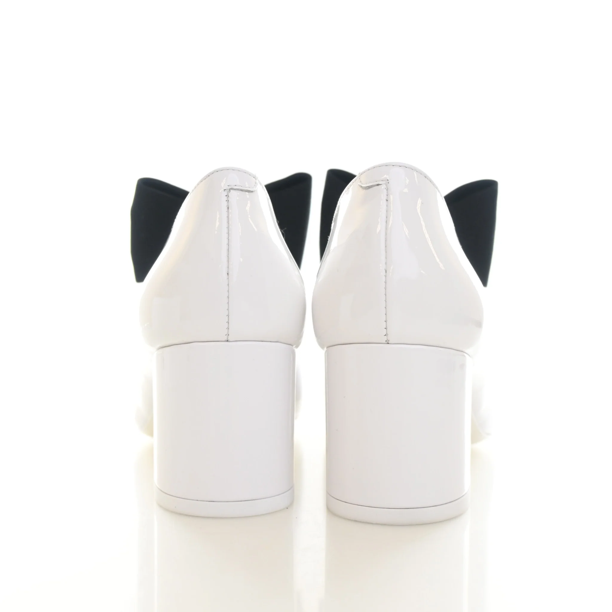 Chanel Patent CC Bow Mary Jane Pumps Sz 38.5 - Image 3