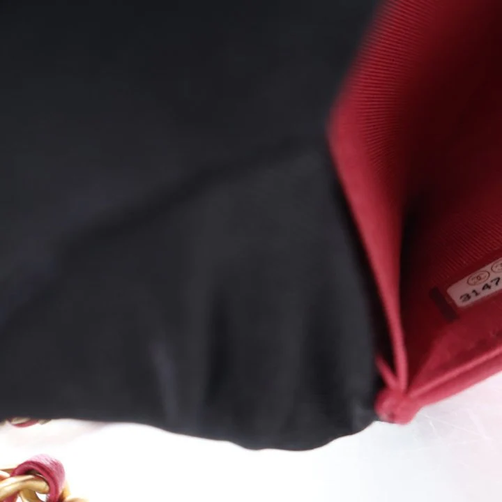 Chanel Red Lambskin 19 Cardholder on Chain - Image 15