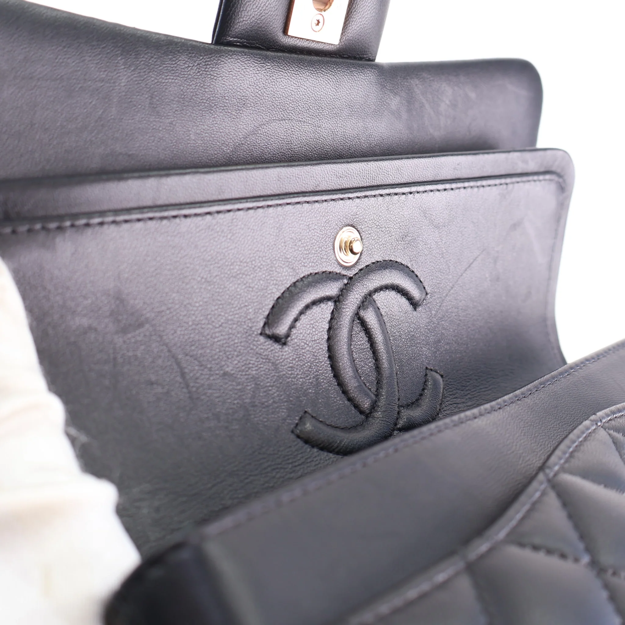 Chanel Small Lambskin Classic Double Flap Bag - Image 14