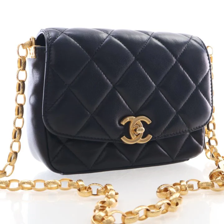 Chanel Small Lambskin Quilted CC Coin Chain Flap Bag - Image 2