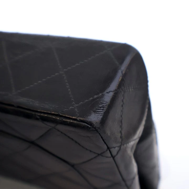Chanel Vintage Black Lambskin Paris Double Flap Bag - Image 18