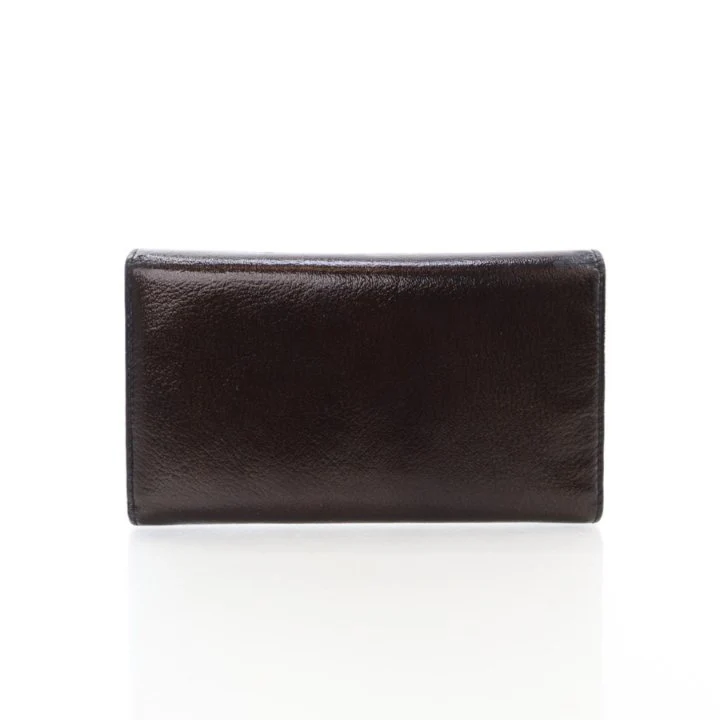 Chanel Vintage Brown Patent Trifold Continental Flap Wallet - Image 10
