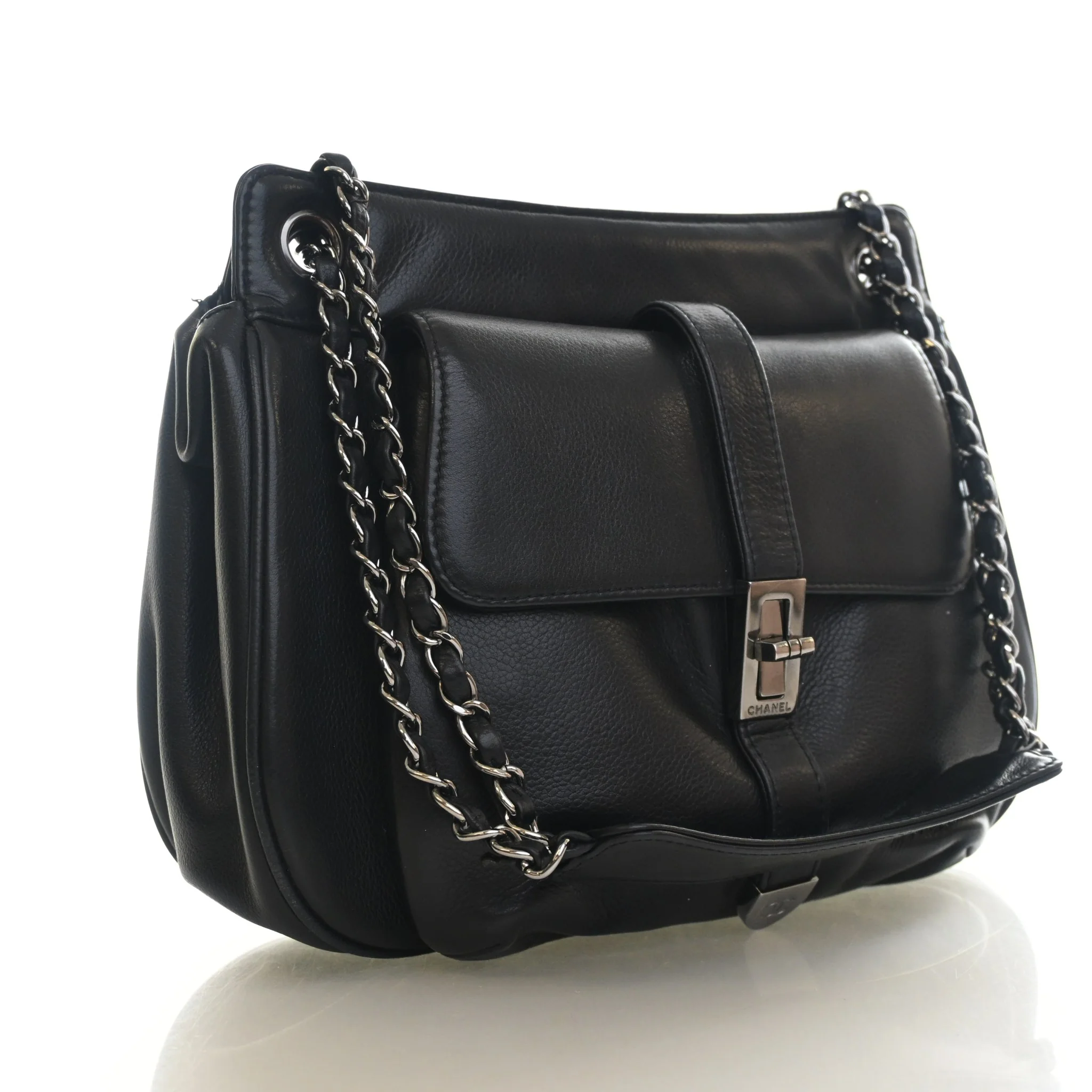 Chanel Vintage Calfskin Mademoiselle Lock Shoulder Bag - Image 2