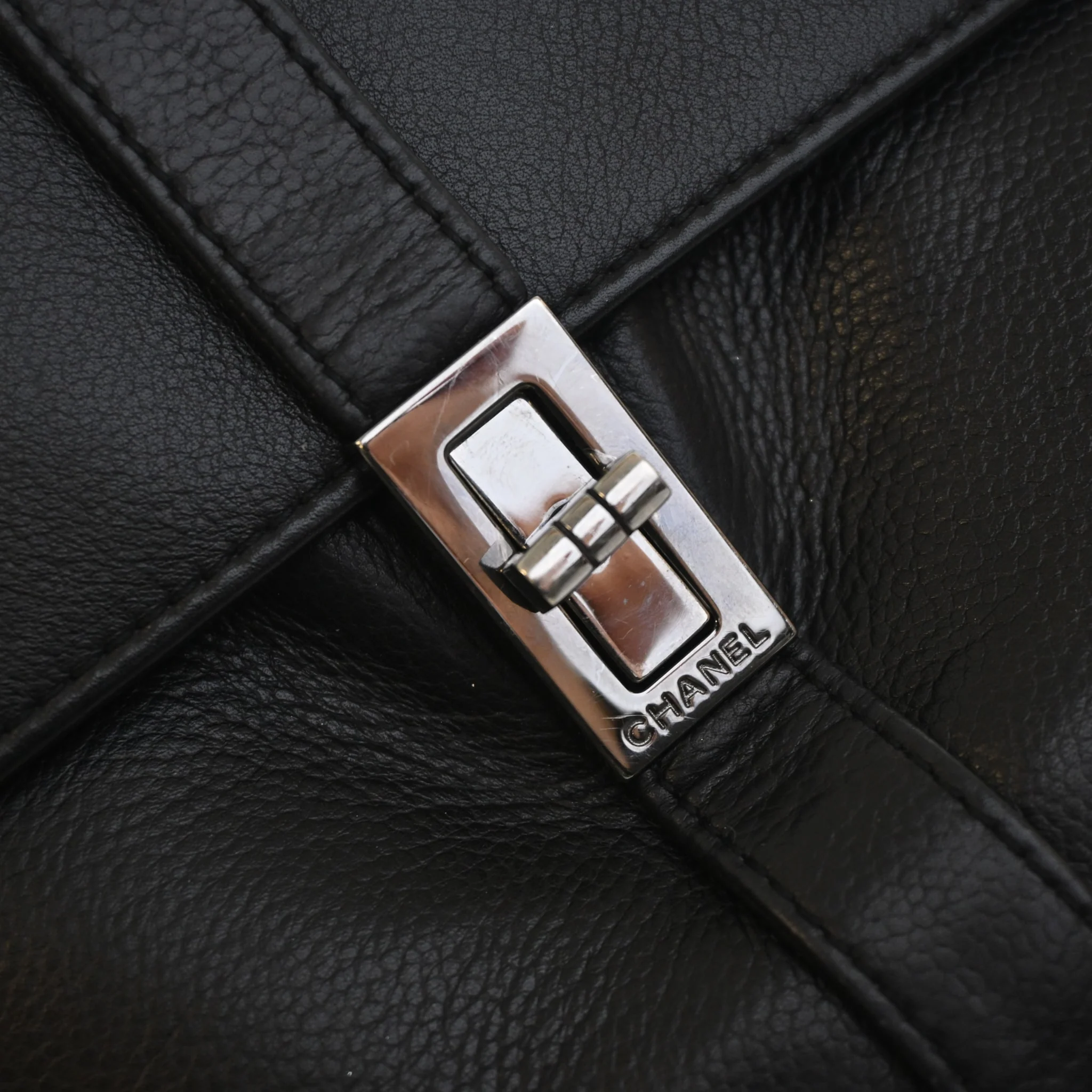 Chanel Vintage Calfskin Mademoiselle Lock Shoulder Bag - Image 4